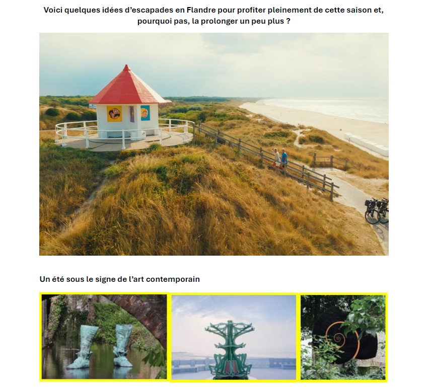 Quelques idées d'escapades en Flandre pour profiter pleinement de la saison estivale.